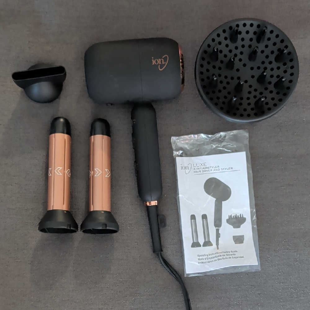 Luxe Black and Gold Hair Dryer and Styler